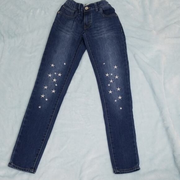 Levi's 710 Super Skinny Girls Star Jean's Size 14 Regular Silver Embroidered - Picture 1 of 8